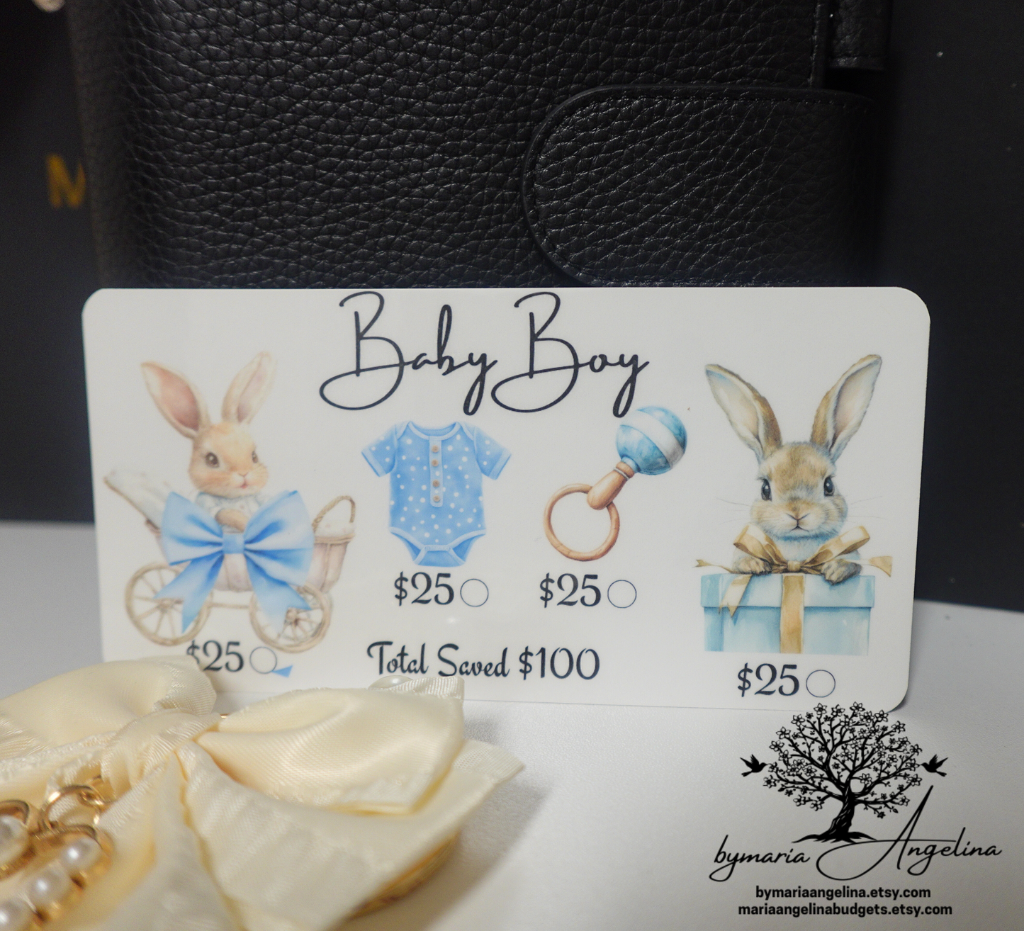 Baby Boy Bunny set of 3| Pregnancy | Nursery | Savings Challenge | New Baby | A6 | Laminated | Fun Challenge | Baby Shower | New Mommy