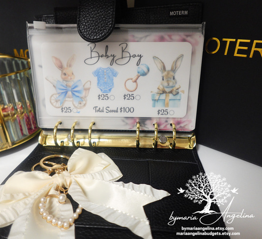 Baby Boy Bunny set of 3| Pregnancy | Nursery | Savings Challenge | New Baby | A6 | Laminated | Fun Challenge | Baby Shower | New Mommy