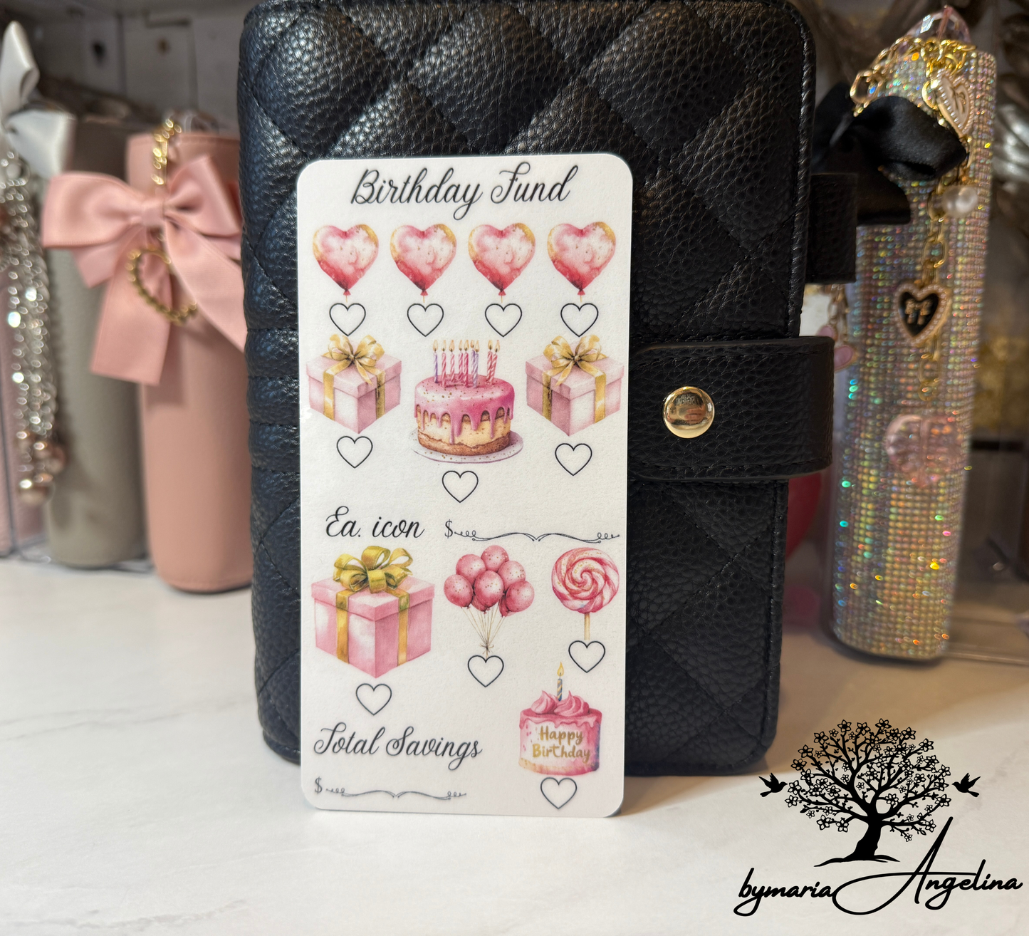 Birthday Fund Cash Savings Challenge Pretty in Pink