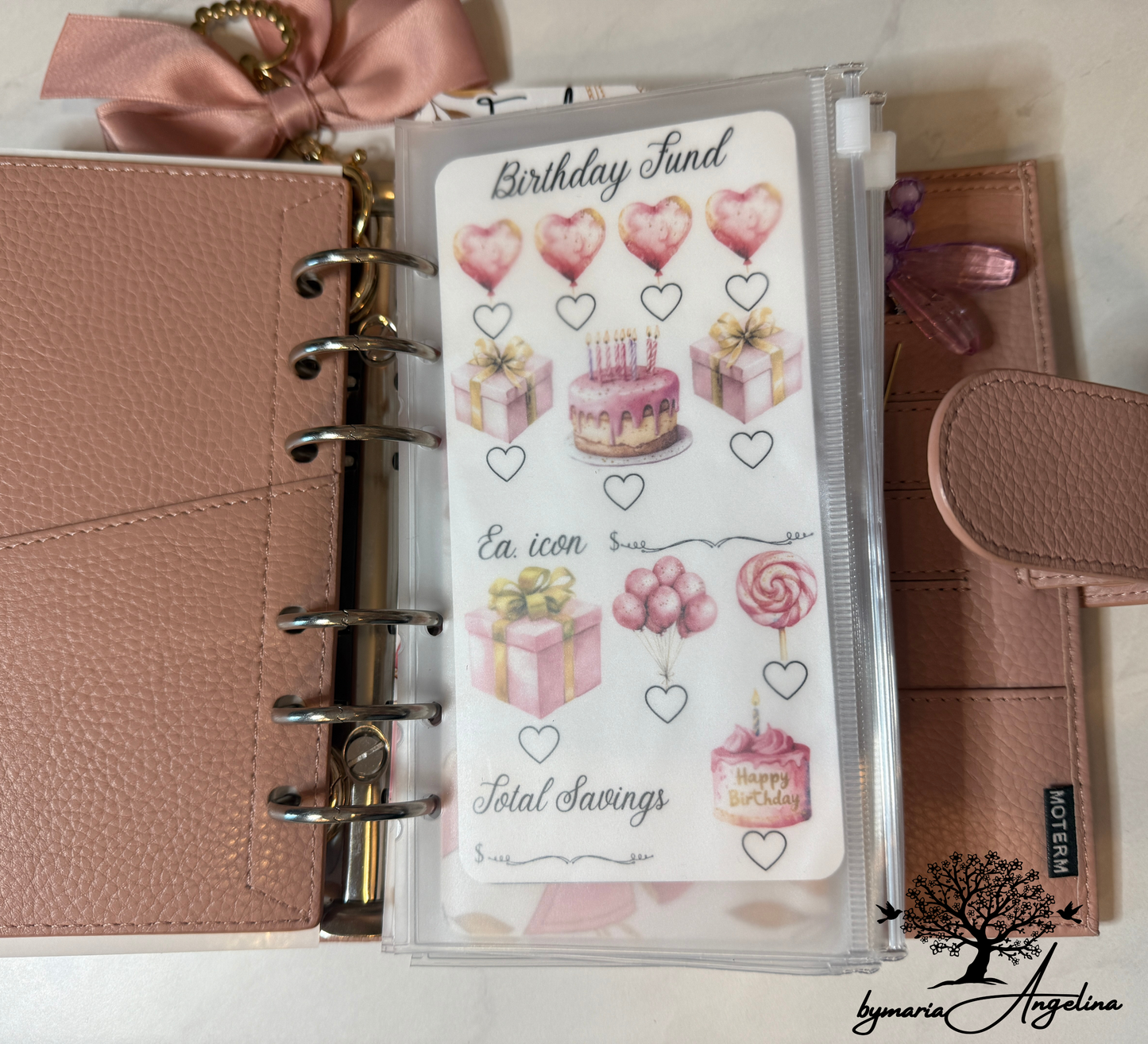 Birthday Fund Cash Savings Challenge Pretty in Pink