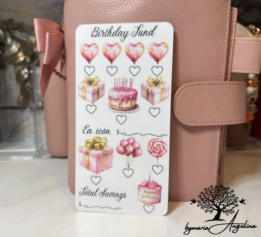 Birthday Fund Cash Savings Challenge Pretty in Pink