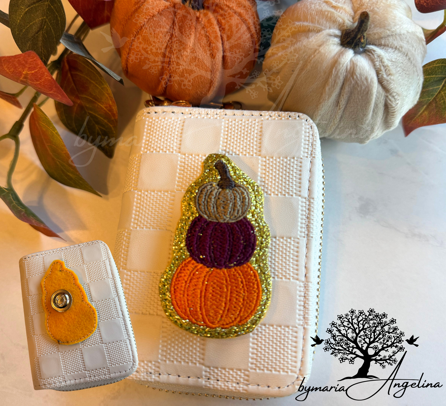 Stackable Fall Pumpkins Feltie magnetic backing/ Planner Decor with a Touch of Gold/Fall Decor