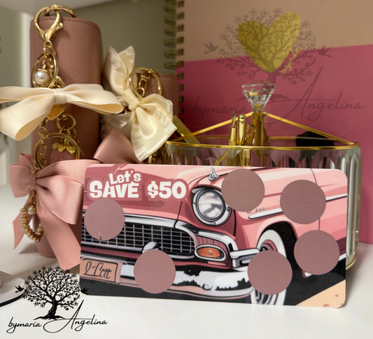 Retro Car Scratch off | Laminated A6 Savings challenge | Planner inserts | Savings Challenge