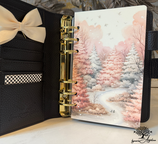 Whispering Pines Dashboard | A6 Winter watercolors Planner Dashboard Ring Binder Decor | Personal Insert