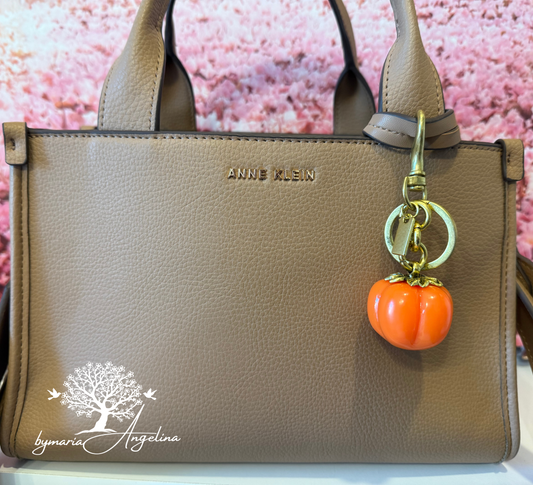 Adorable orange pumpkin keychain for Bags or purse