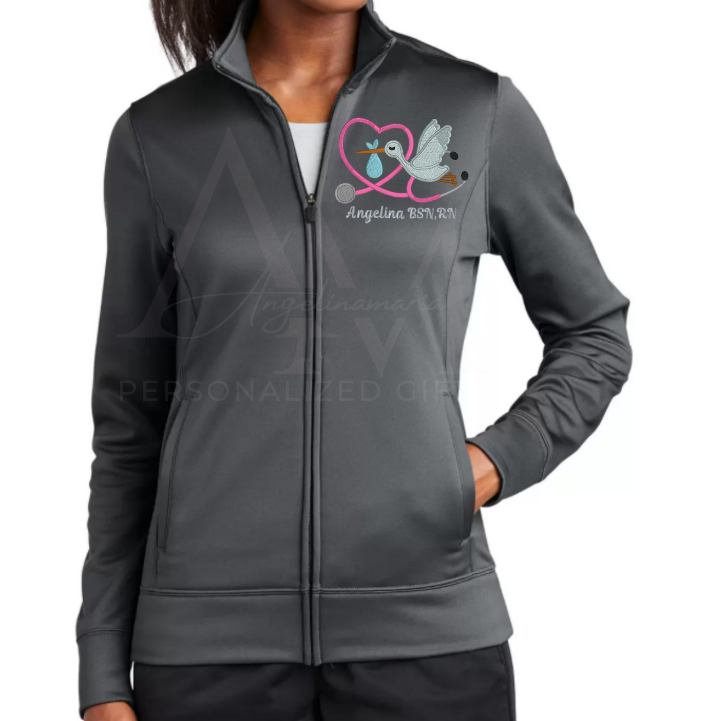 Stork Stethoscope Design  Nurse Jacket | Labor and Delivery Jacket | RN | Nurse Gift | Graduation Gift | NICU Jacket | Ob Gyn | Medical Gift