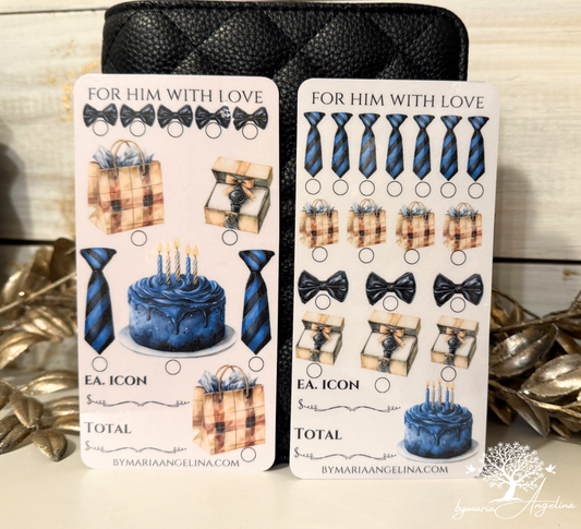 For Him with Love Savings Challenge A6 Insert set of 2