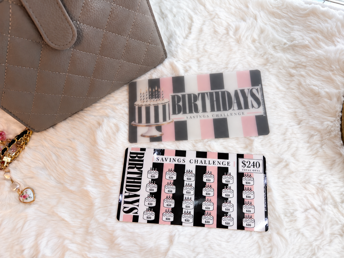 Birthday Savings Challenge and Envelope Insert Duo – $240 Goal | A6 Cash Envelope Insert