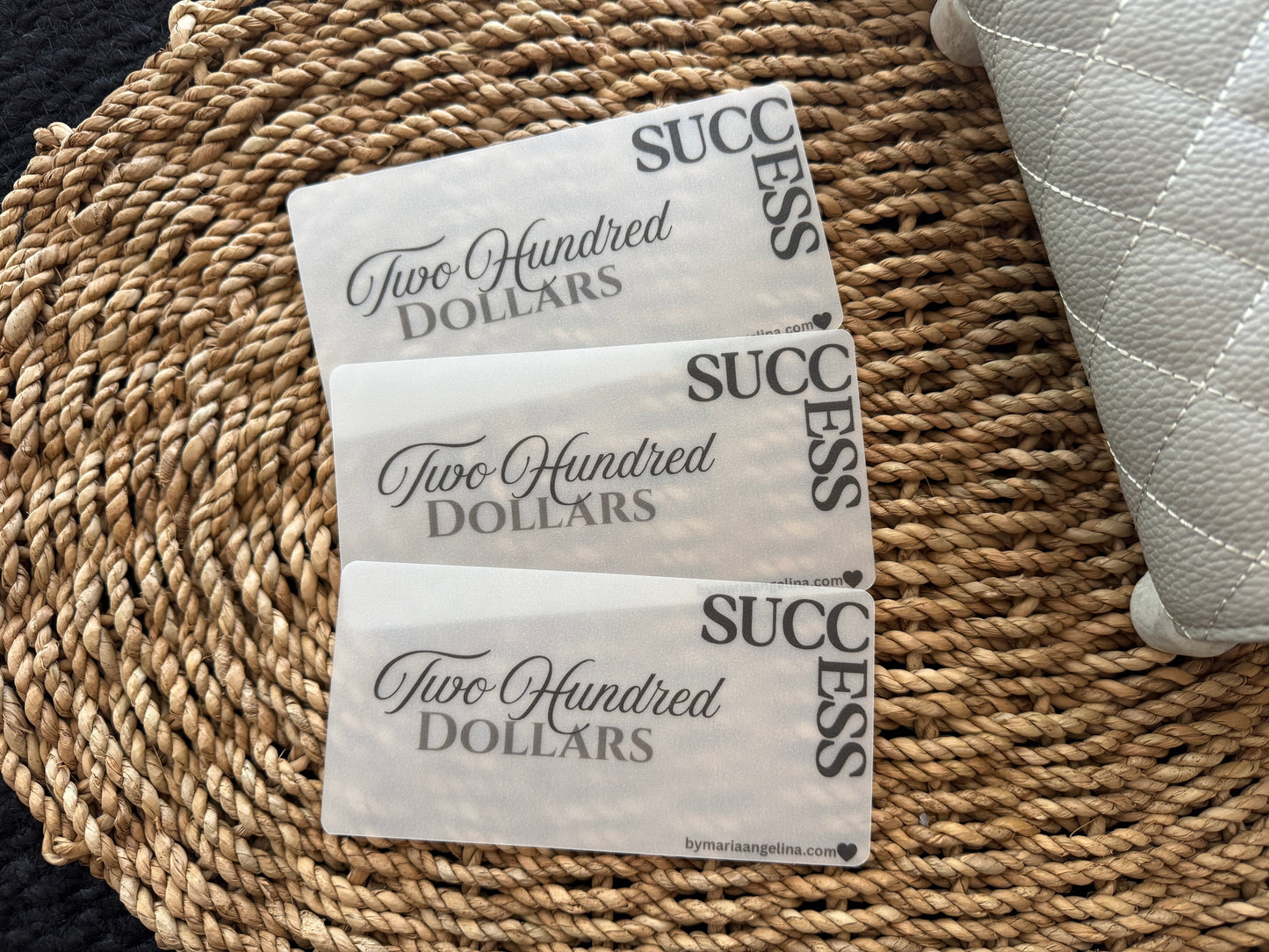 Success Place holders set of3