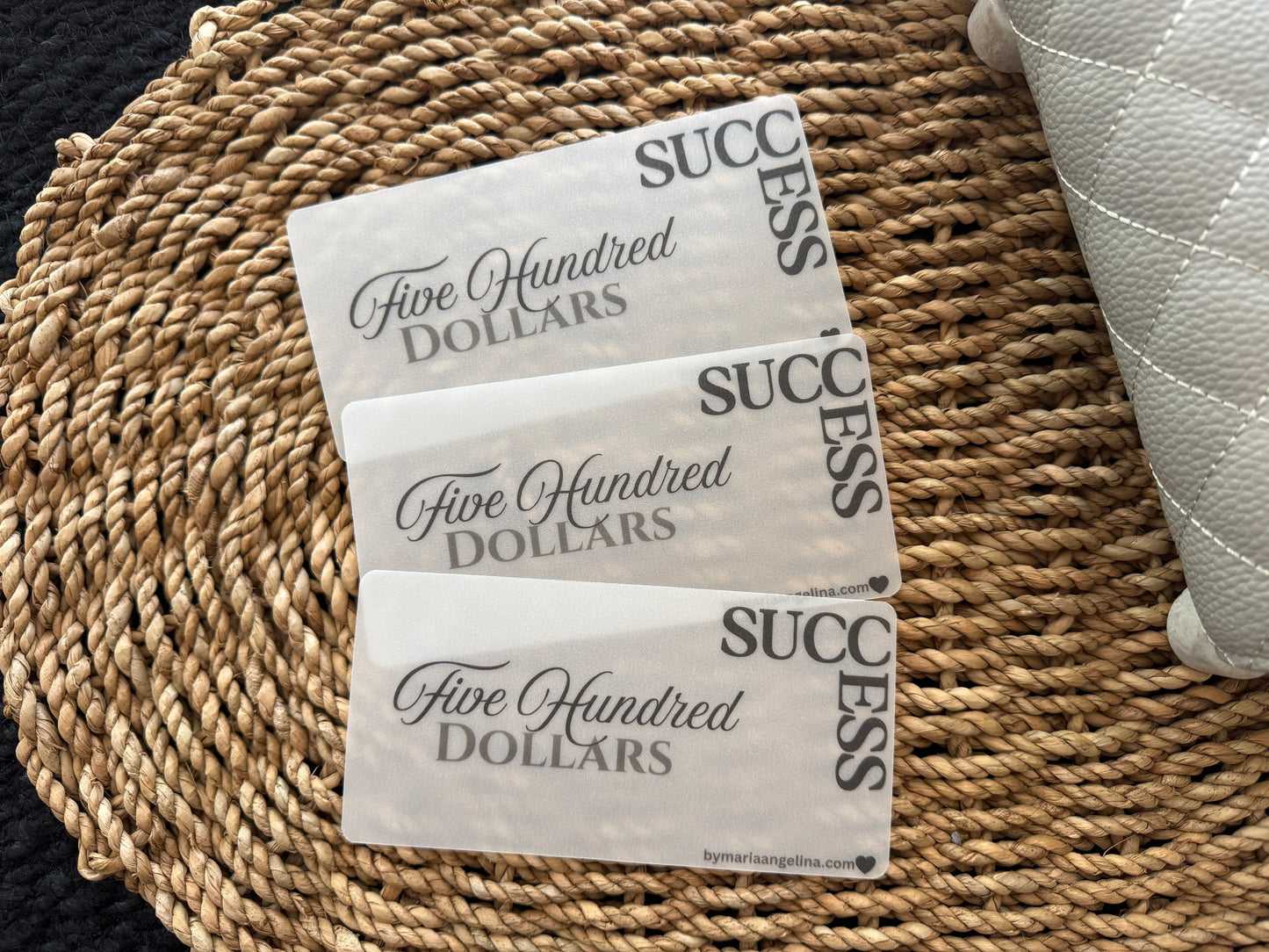 Success Place holders set of3