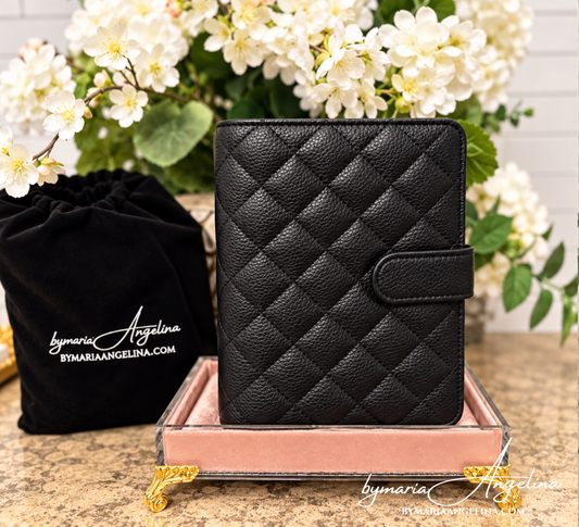 Angelina Luxe Quilted A6 Binder – Vegan Leather