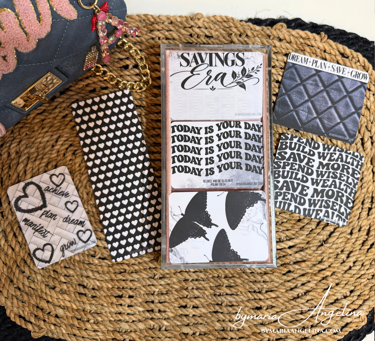 The Savings Era Collection | 7-Piece Black & White Planner Deco Cards