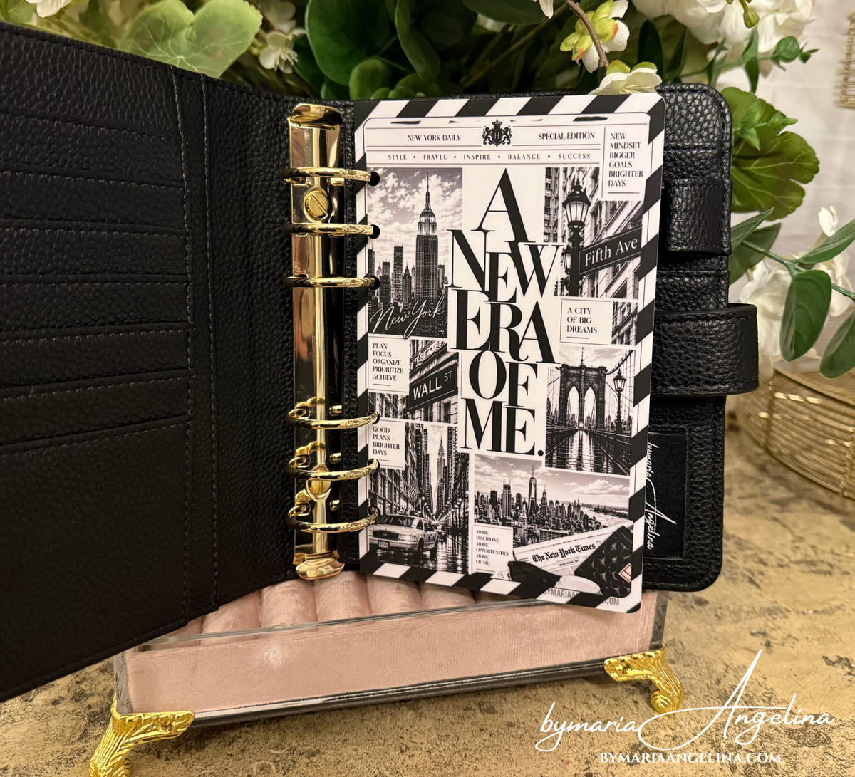 New York Editorial A6 Dashboard | Black & White Fashion-Inspired Planner Decor