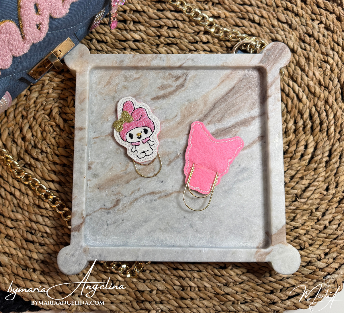 Cute Character Inspired Planner Paper Clips | 2 Pc Planner Clip Set | A6 Planner Accessories | Cute Journal Clips | Pink & Black