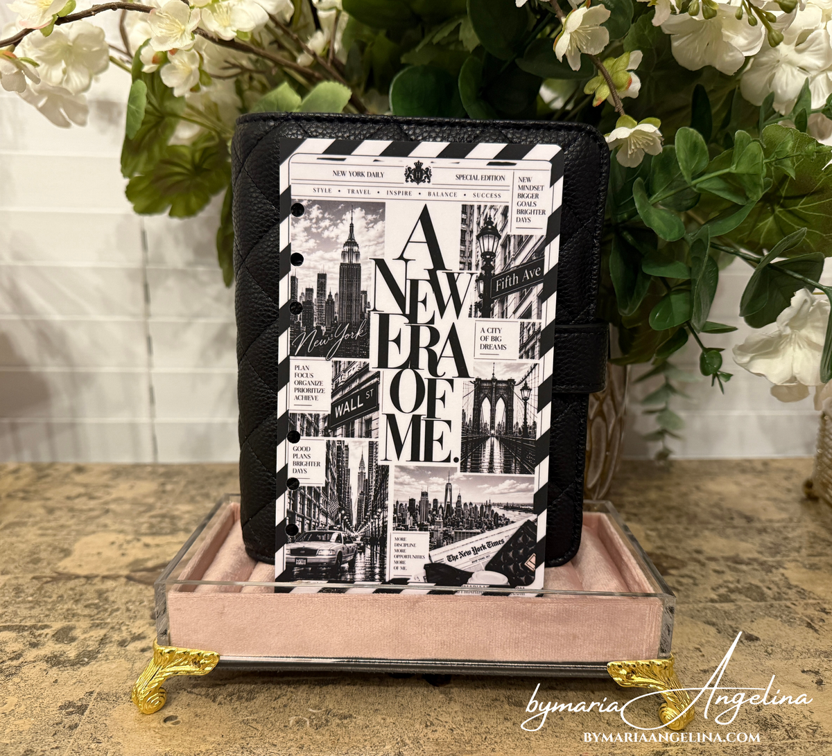 New York Editorial A6 Dashboard | Black & White Fashion-Inspired Planner Decor