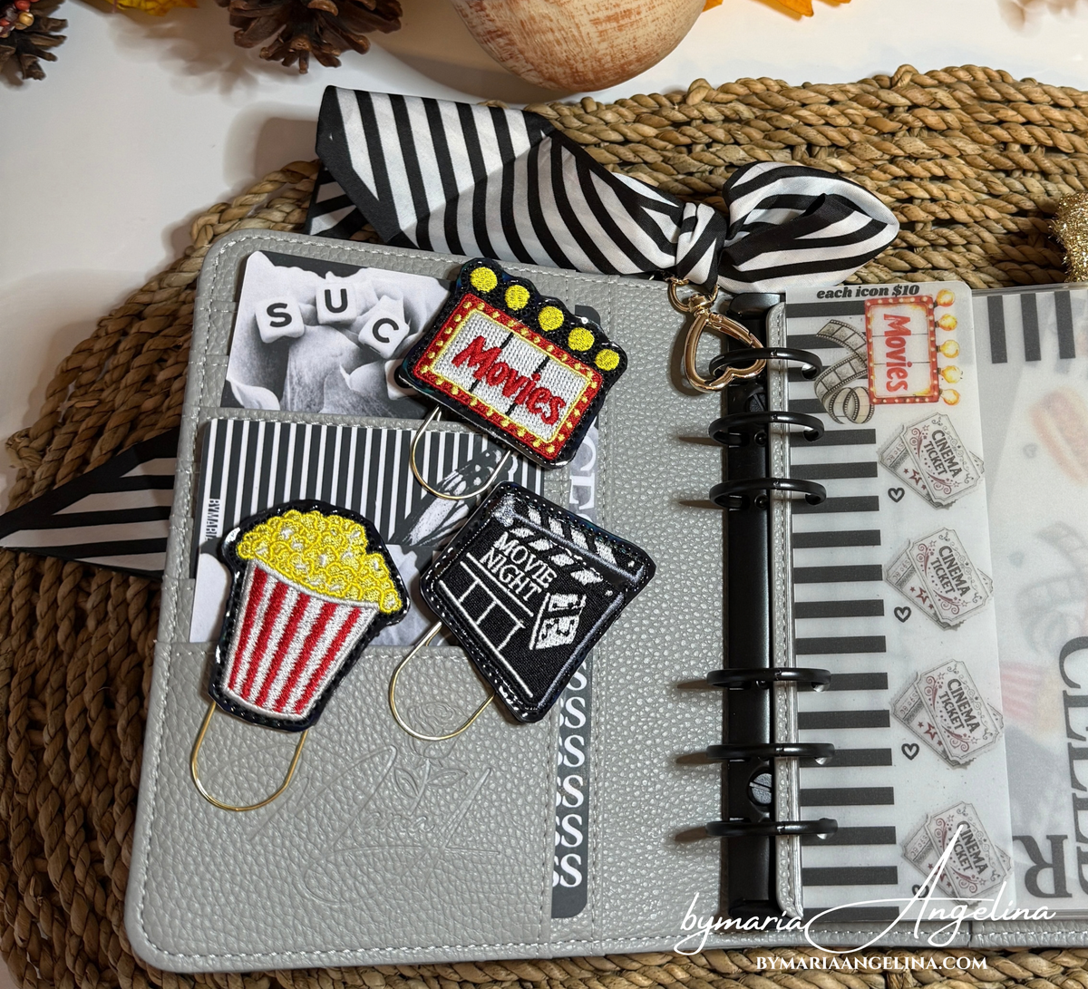 Movie Night Savings Paper Clip Set | 3-Piece Planner Deco