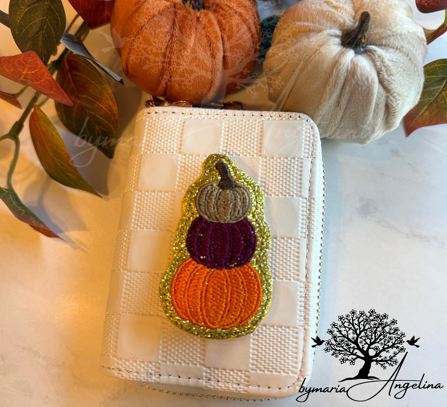 Stackable Fall Pumpkins Feltie magnetic backing/ Planner Decor with a Touch of Gold/Fall Decor