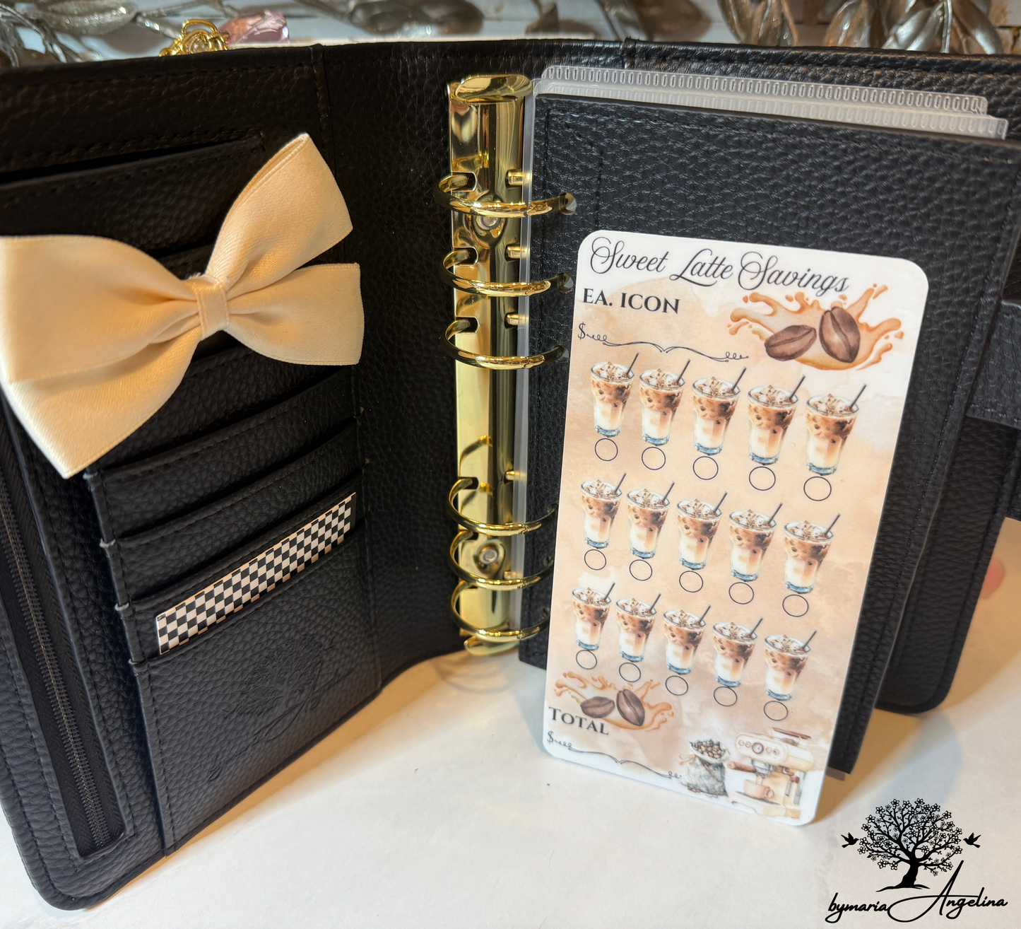 Sweet Latte Savings Challenge,  Fund Cash Savings Challenge warm comforting