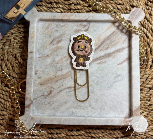 Cogsworth Clock  Enchanted Tea Time Paper Clip