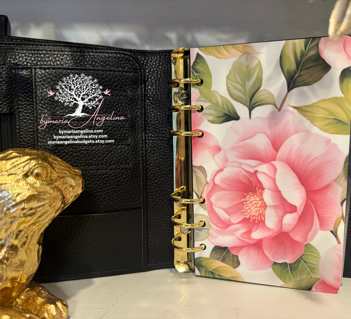 Camellia  Flower Dashboard | Bookmarks  | A6 Pink Dashboard | Planner  | Binder ring decor | pink vibes