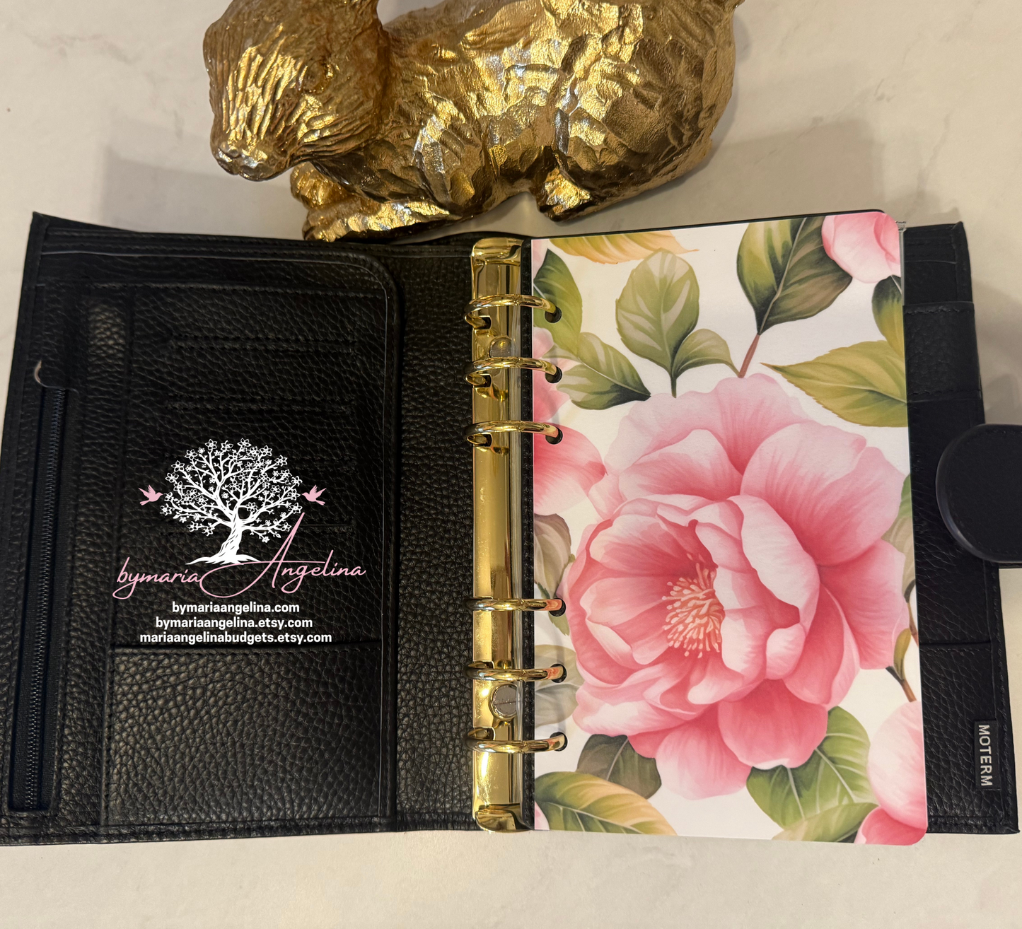 Camellia  Flower Dashboard | Bookmarks  | A6 Pink Dashboard | Planner  | Binder ring decor | pink vibes